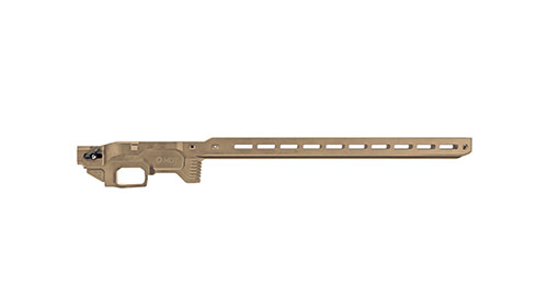 MDT ACC Elite Chassis gir maksimal stabilitet, presisjon og kontroll med null slakk i magwell, justerbar ergonomi og overlegen grep for konkurranseskyting.